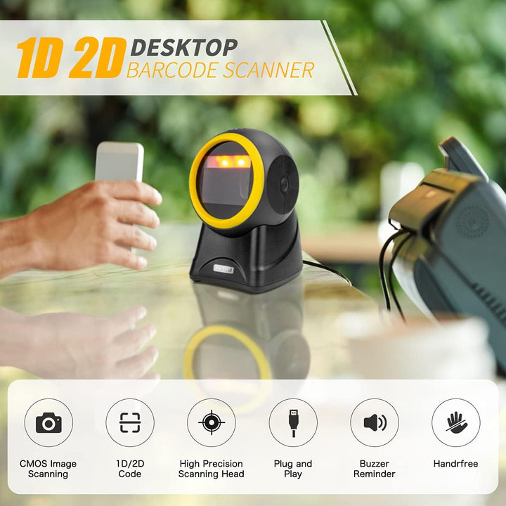 NetumScan 2D QR Präsentations-Scanner, freihändig, USB-Barcode-Scanner, omnidirektional, kabelgebund