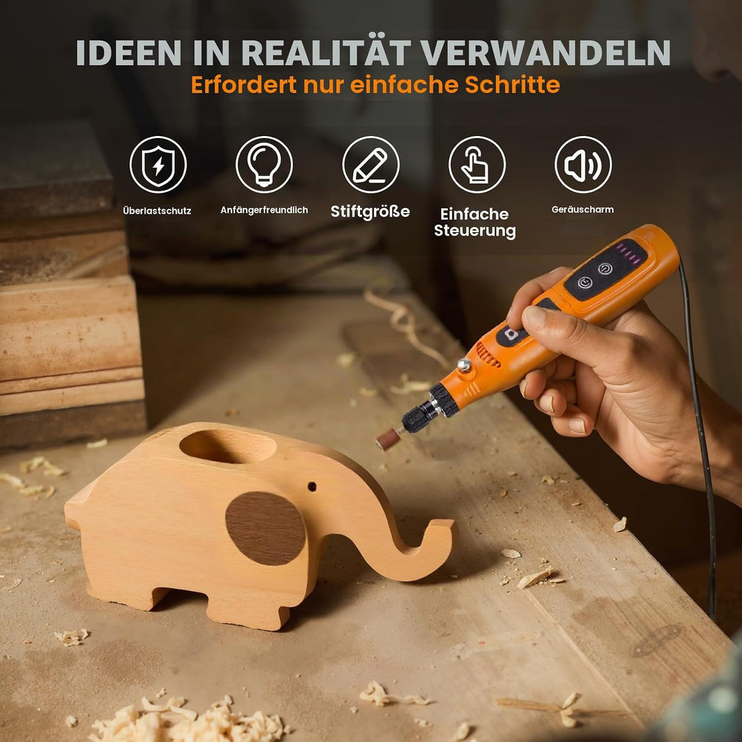HARDELL Multifunctional Tool Battery 3.7 V, 5 Speed Rotation Tool, Use While Charging (Mini Orange),
