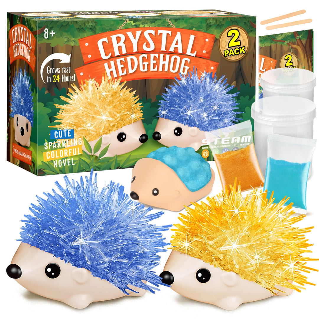 Igel Kristall Zücht Set, 2er Pack Kristall Hedgehog Growing Kit, Experimentierkasten für Kinder ab 8