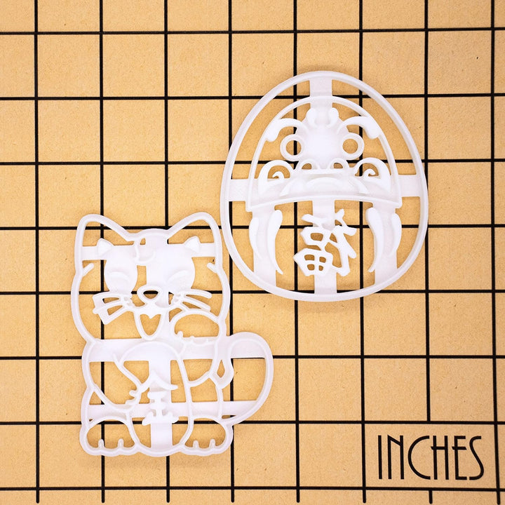 2er Set (Formen: Winkekatze und Daruma)