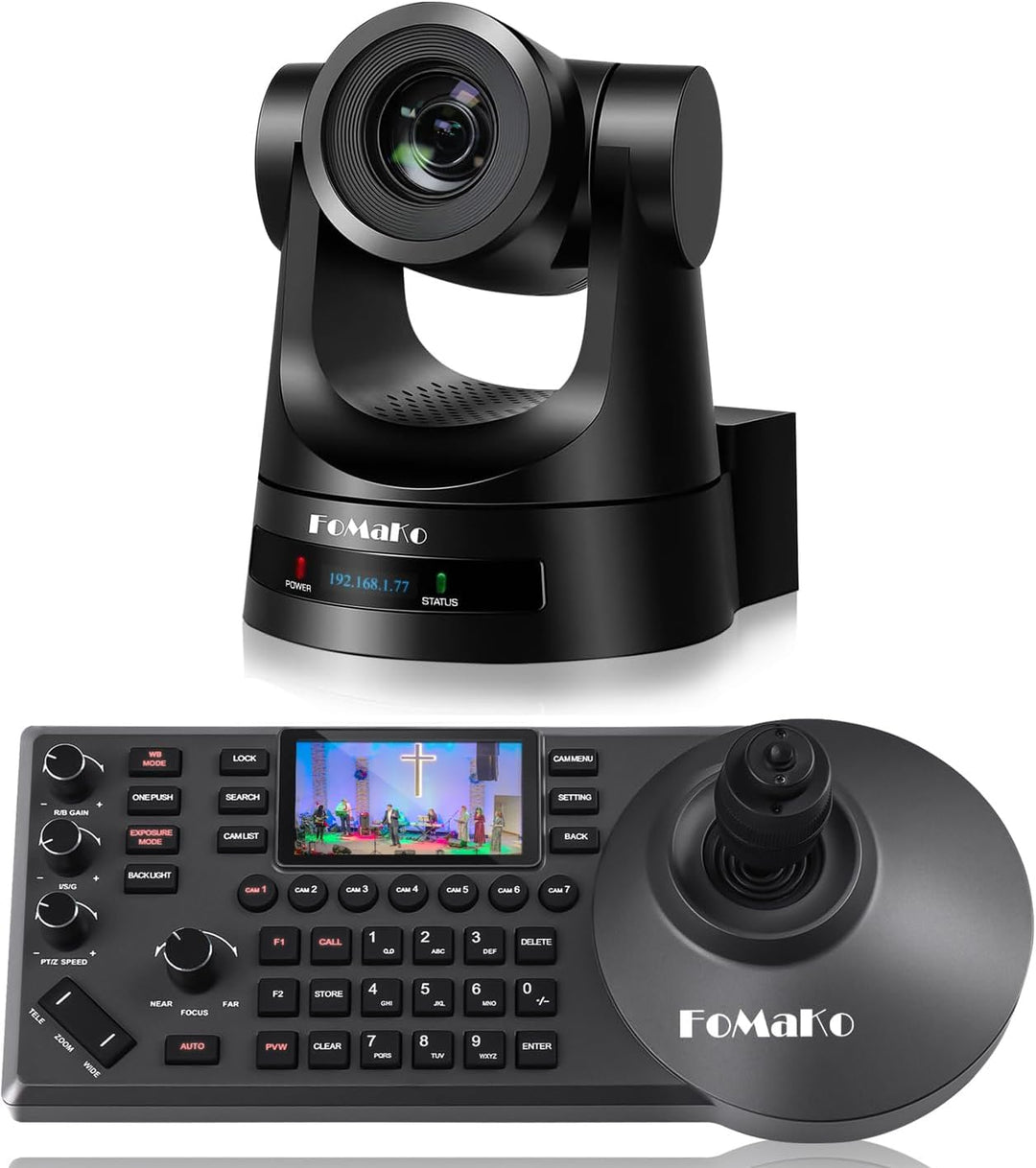 FoMaKo 20x HDMI PTZ Bundle/Kit (1x FMK20SDI PTZ Kamera & 1x KC608 Pro PTZ Controller) für Gottesdien