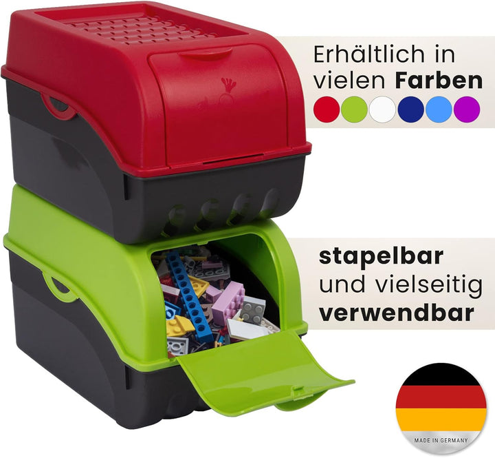 ARTECSIS® 2x Kartoffel Aufbewahrungsbox mit Deckel für 6 kg Kartoffeln (rot) - Vorratsbehälter &amp; Vor