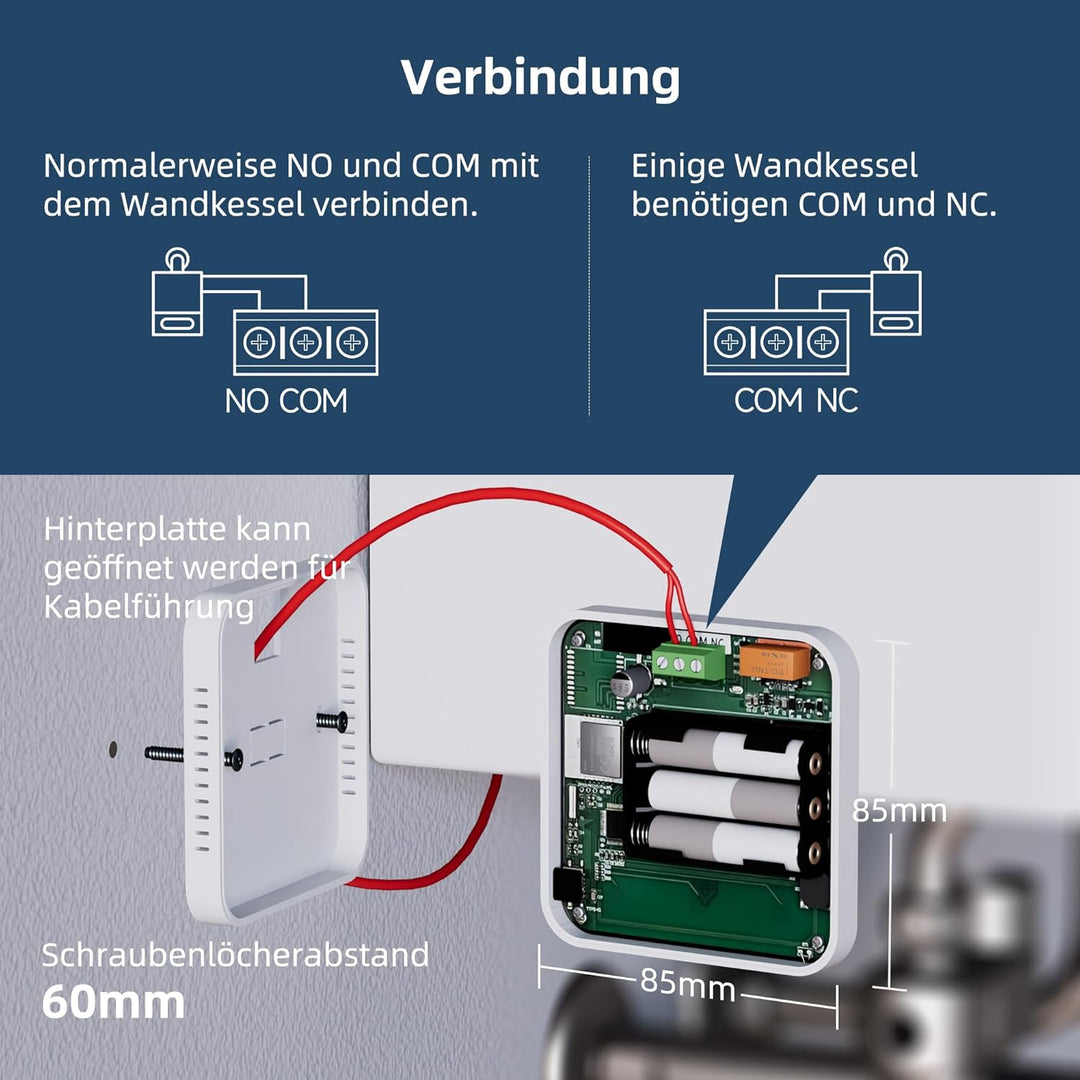 Beok Thermostat Heizung Digital, Programmierbarer Raumthermostat für Steuerung des Gaskessel und Was