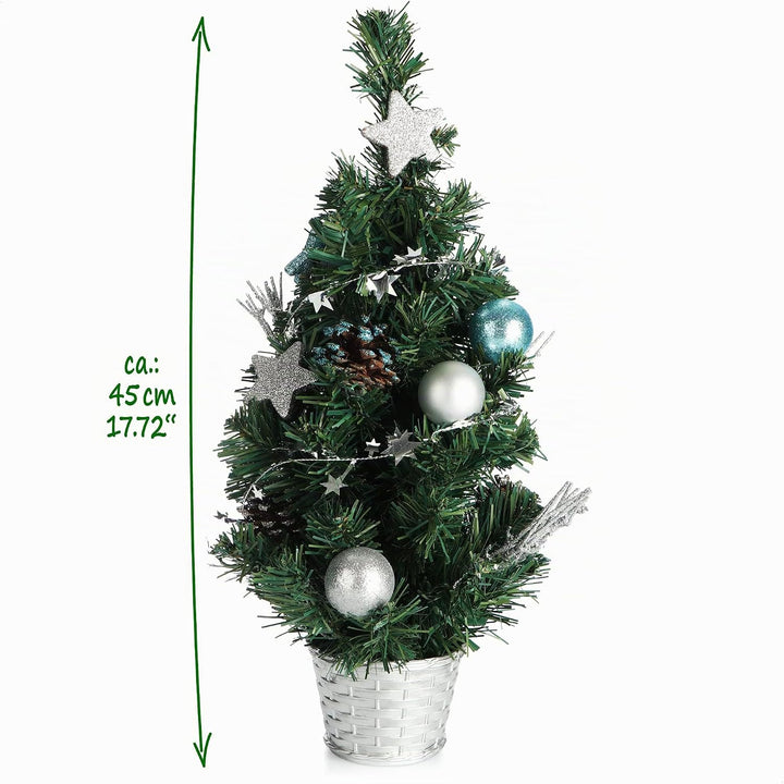 COM-FOUR® Künstlicher Weihnachtsbaum mit Christbaumkugeln - Geschmückter Tannenbaum für die Weihnach