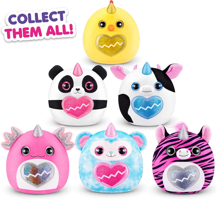 Rainbocorns Eggzania Mini Mania, Zebra, by ZURU Plush Surprise Unboxing with Animal Soft Toy, Idea f