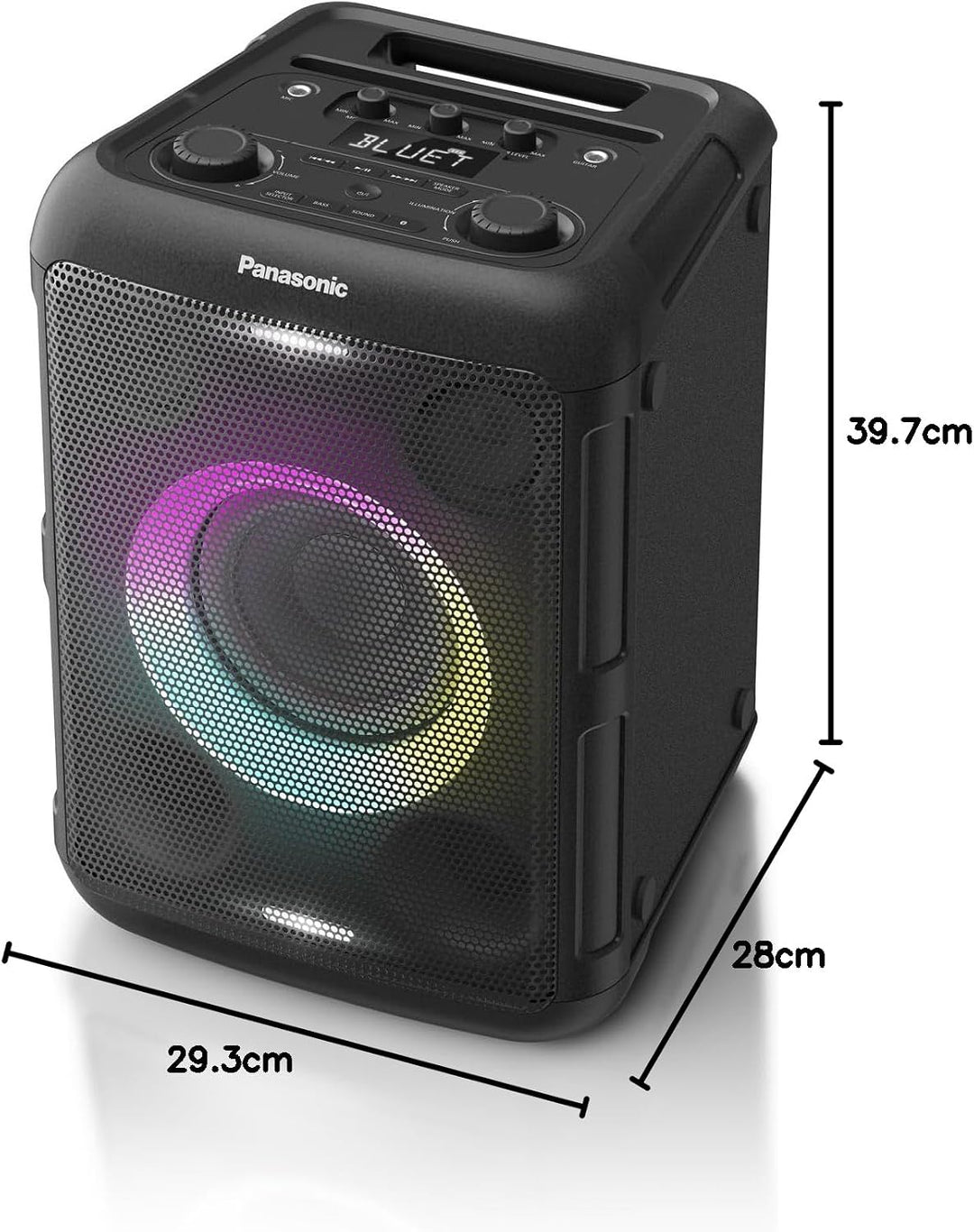 Panasonic SC-BMAX5E-K Tragbarer Party-Lautsprecher mit Bluetooth, integrierter Beleuchtung, 75 W, US