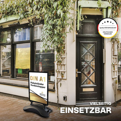 Kundenstopper Keitum Wind Line DIN A1 schwarz | beidseitig für 2 Plakate | stabiler Fuss für sichere