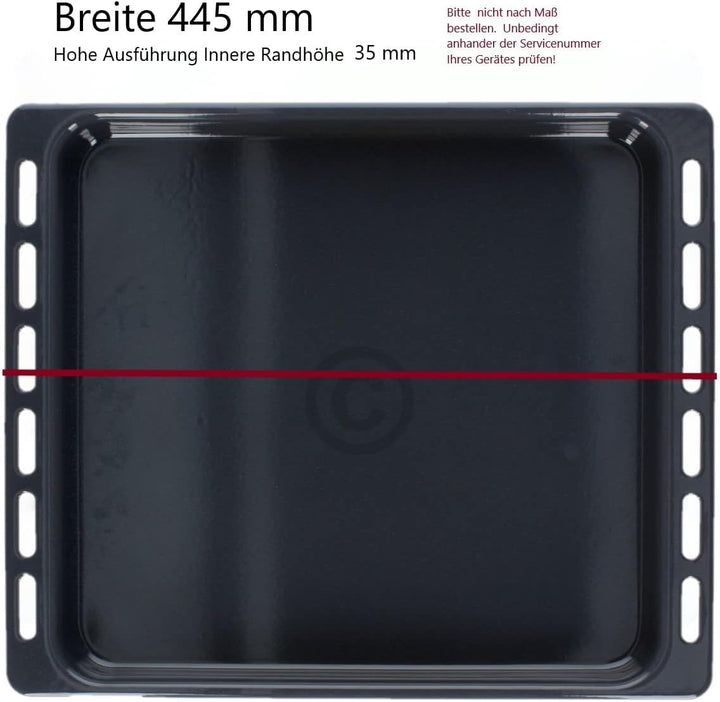 Hohes Backblech Fettpfanne emailliert kompatibel zu Bauknecht Whirlpool 481010764532 oder kompatibel