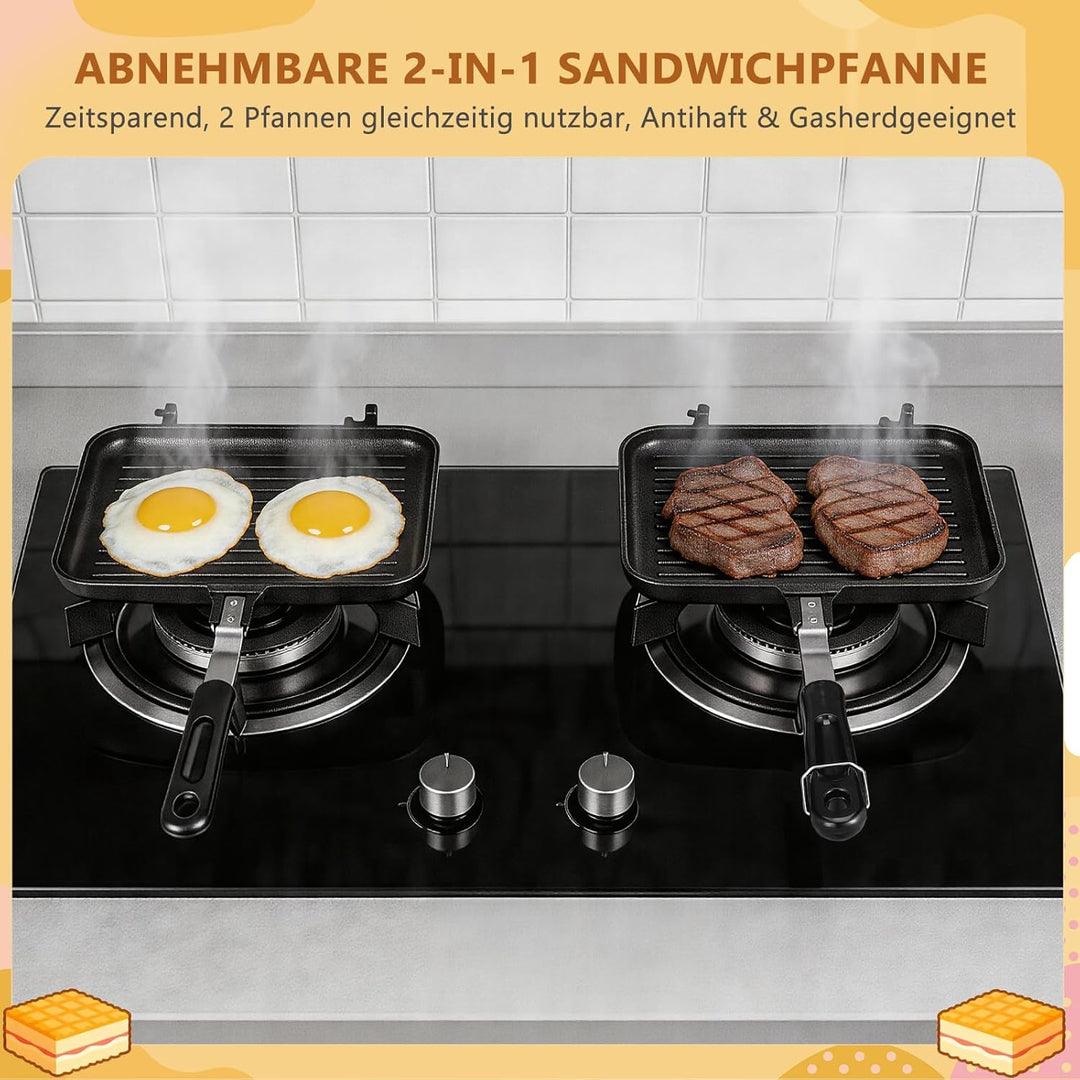 DOITOOL Ridge Monkey Toaster Xl Sandwich Maker Doppelseitig Bratpfanne Aluminium Omelette Tabletts F