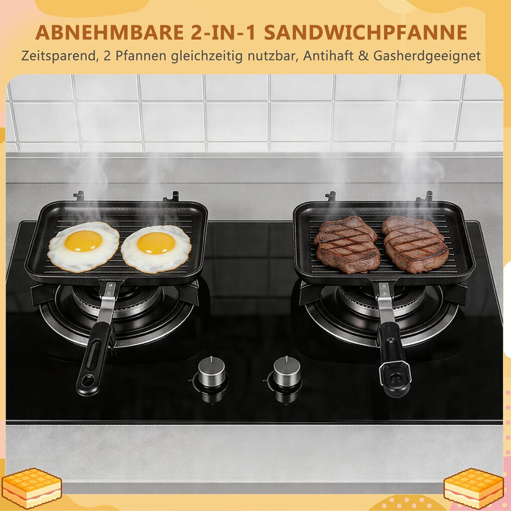 DOITOOL Ridge Monkey Toaster Xl Sandwich Maker Doppelseitig Bratpfanne Aluminium Omelette Tabletts F