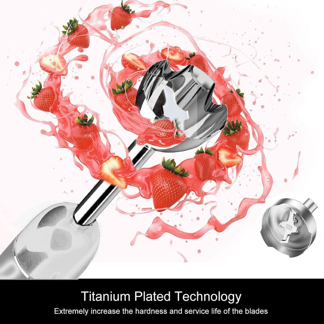 MegaWise Pro Titanium Verstärkter 3-in-1 Stabmixer, Leistungsstarker MOTOR mit 80% schärferen Klinge