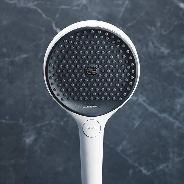 hansgrohe Duschsystem Rainfinity 130mm (Duschkopf, Schlauch 160cm, Halter, 3 Strahlarten) mattweiss