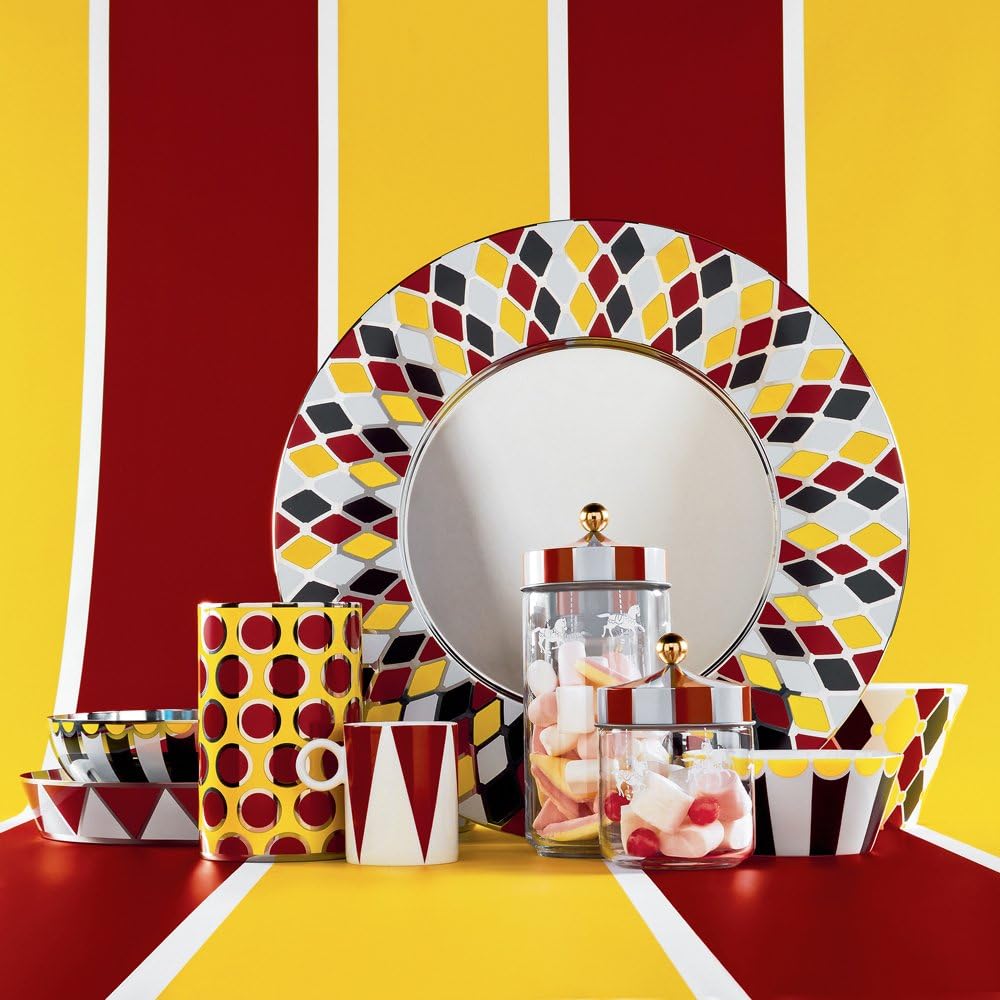 Alessi Circus MW30/100 - Design Hermetisches Glas, aus Seiden-Screened-Glas mit Beilbanddeckel, 100