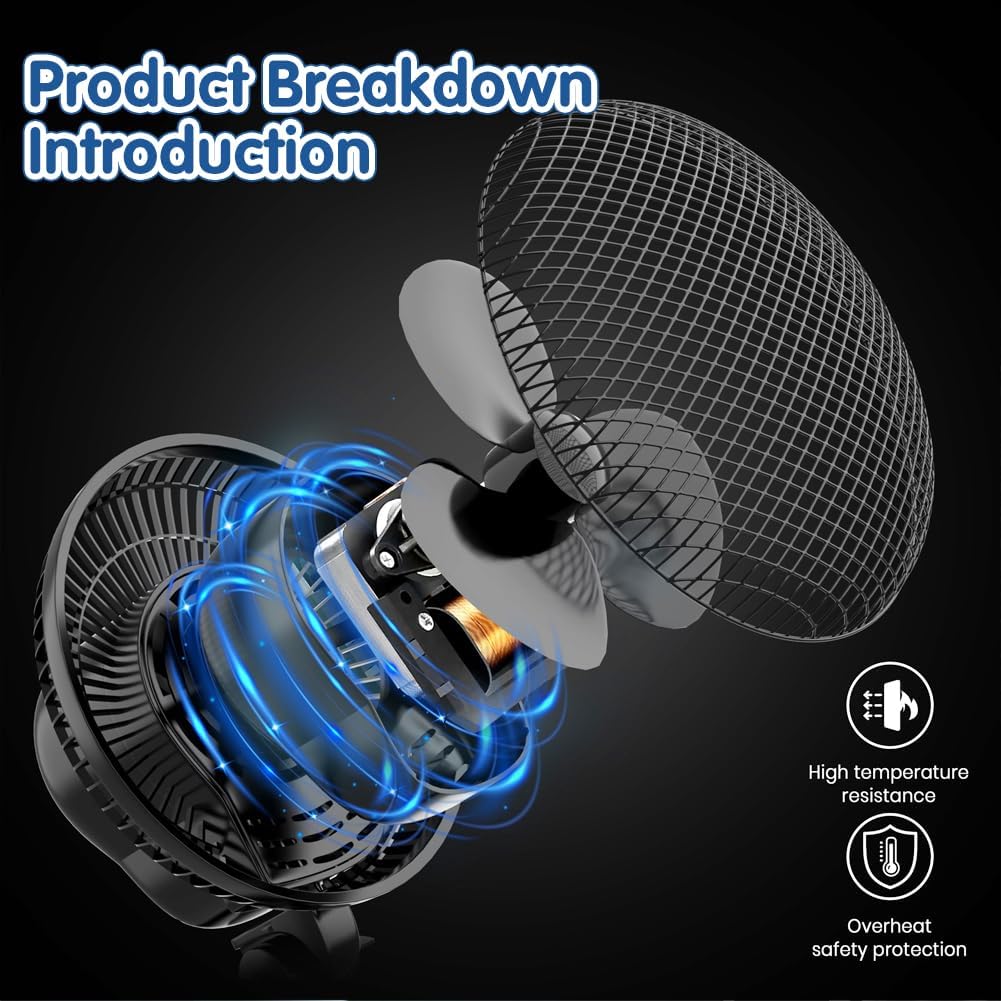 Grow Ventilator mit Clip EC-Motor, Grow Clip-Ventilator Klemmbar für Growzelt, 2 Geschwindigkeitsstu