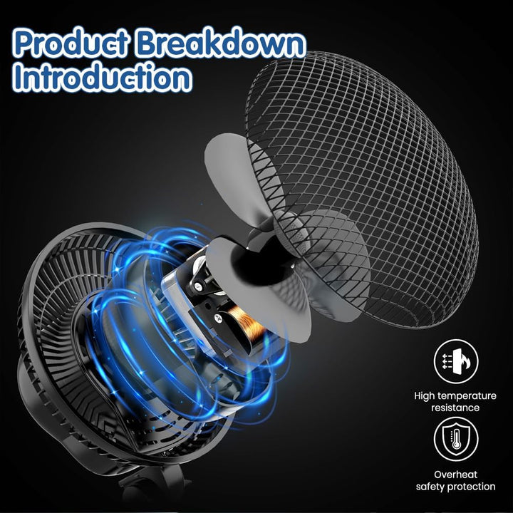 Grow Ventilator mit Clip EC-Motor, Grow Clip-Ventilator Klemmbar für Growzelt, 2 Geschwindigkeitsstu
