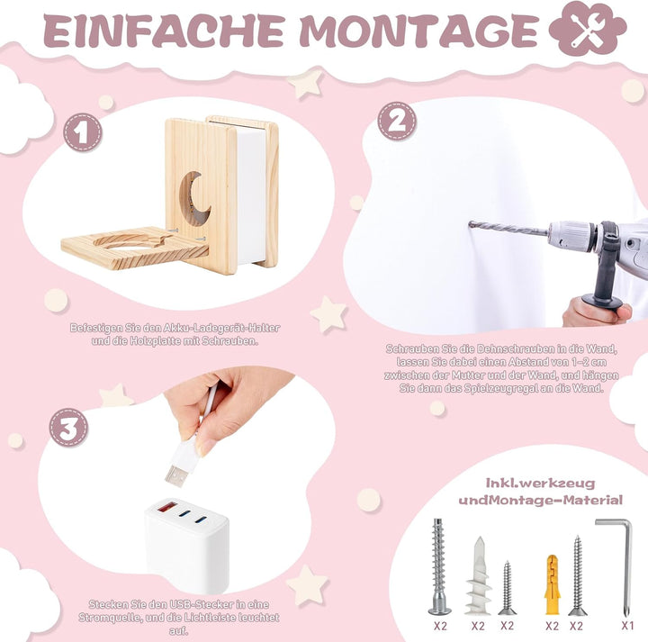 Tonie Box Regal Magnetisch Mit Beleuchtung|Wooden Tonie Figuren Regal für 15-20 Tonie Figuren|Tonie