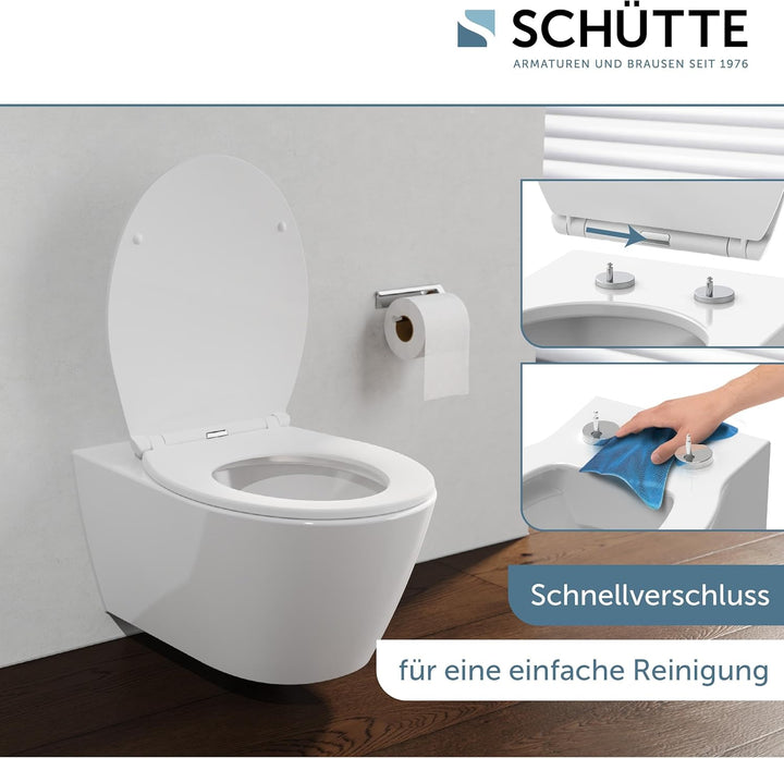 WC-Sitz mit Absenkautomatik | thermoplast | Abnehmbarer Klodeckel aus bruchsicherem Material | Einfa