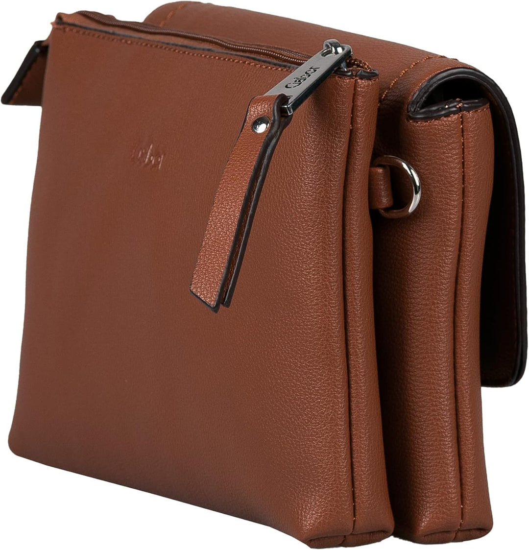 camel active Damen Gabor Bags Elissa Umhängetasche Umschlagtasche Klein Blau Cognac, Cognac