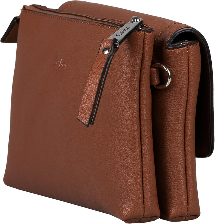 camel active Damen Gabor Bags Elissa Umhängetasche Umschlagtasche Klein Blau Cognac, Cognac