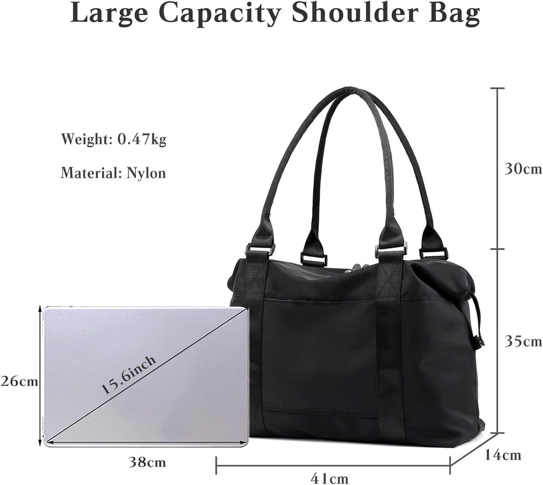 PORRASSO Reisetasche Damen Schultertasche Grosse Handtasche Trainingstasche Frauen Weekender Übernac