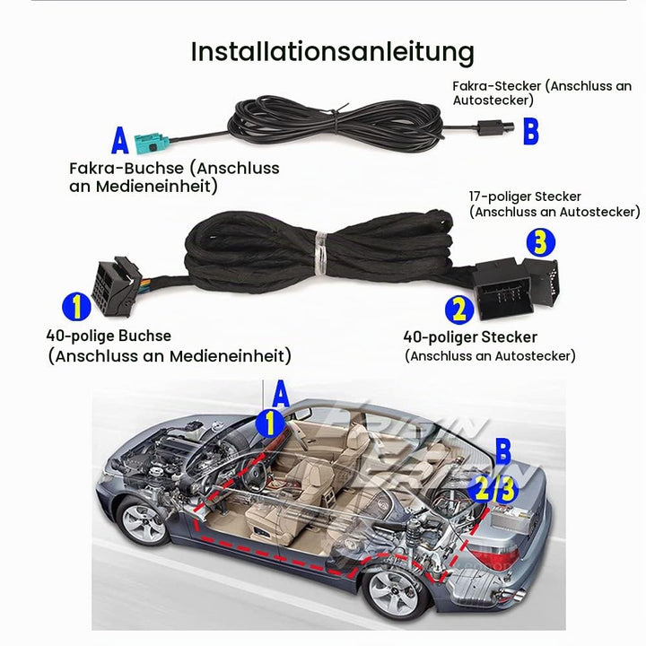 Erisin BM6M Extension Power 6M Kabelbaum Kabel 12 Pin Stecker 6M Strom&Radio Verlängerungskabel für
