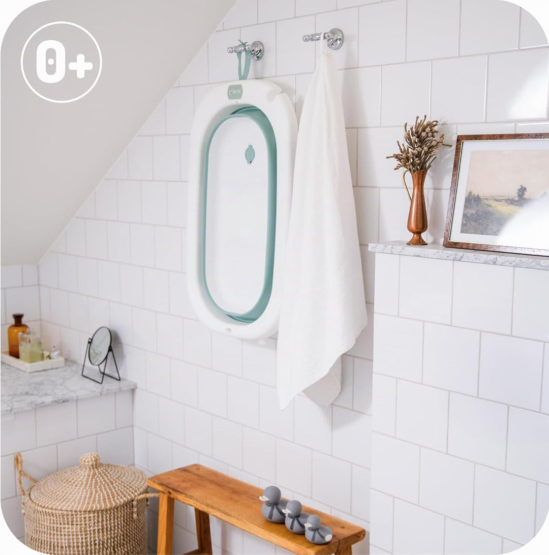 Momi Badewanne NATA ab 0 Jahre, faltbar, für Babys und Kinder bis 25 kg, mit einklappbaren Standfüss