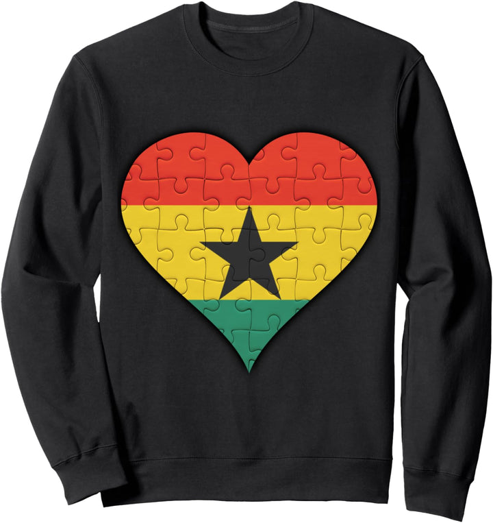 Ghana Ghanaische Flagge Herz Sweatshirt