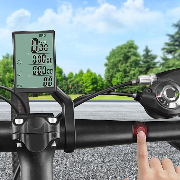 Fahrradcomputer - Beleuchteter Fahrradtacho mit Kabel - Kabelloses -Radcomputer mit Hintergrundbeleu