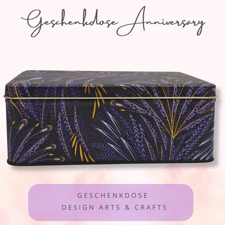 MediMuc Geschenkdose Design Sara Miller Liebevoll gestaltete rechteckige Vorratsdose Motiv Anniversa