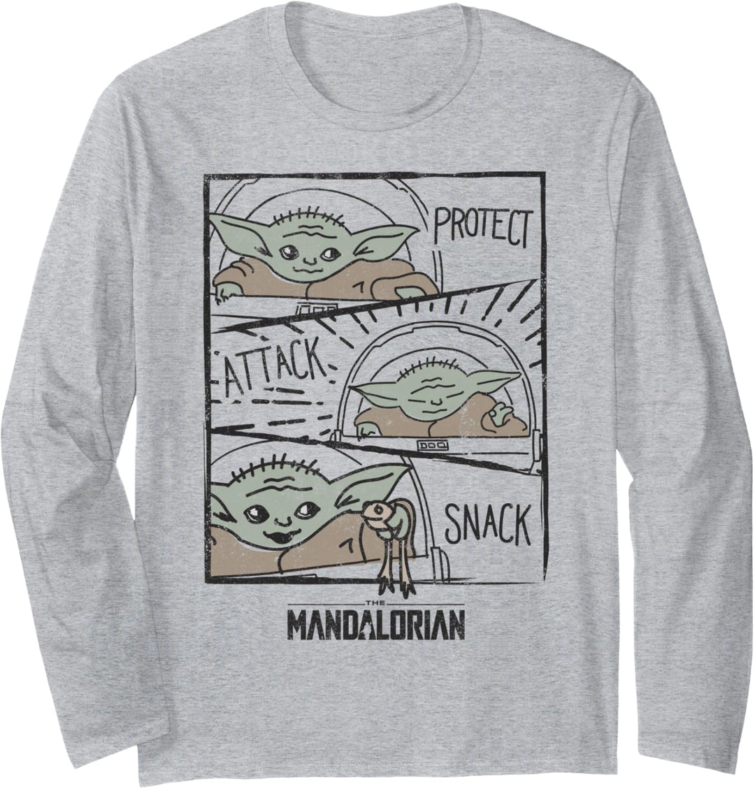 Star Wars The Mandalorian The Child Protect Attack Snack Langarmshirt