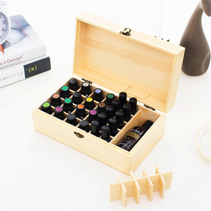 CHSEEA Ätherisches Öl Display Ständer Gestell Halter Organisator, 36 Löcher Holz Box Veranstalter Au