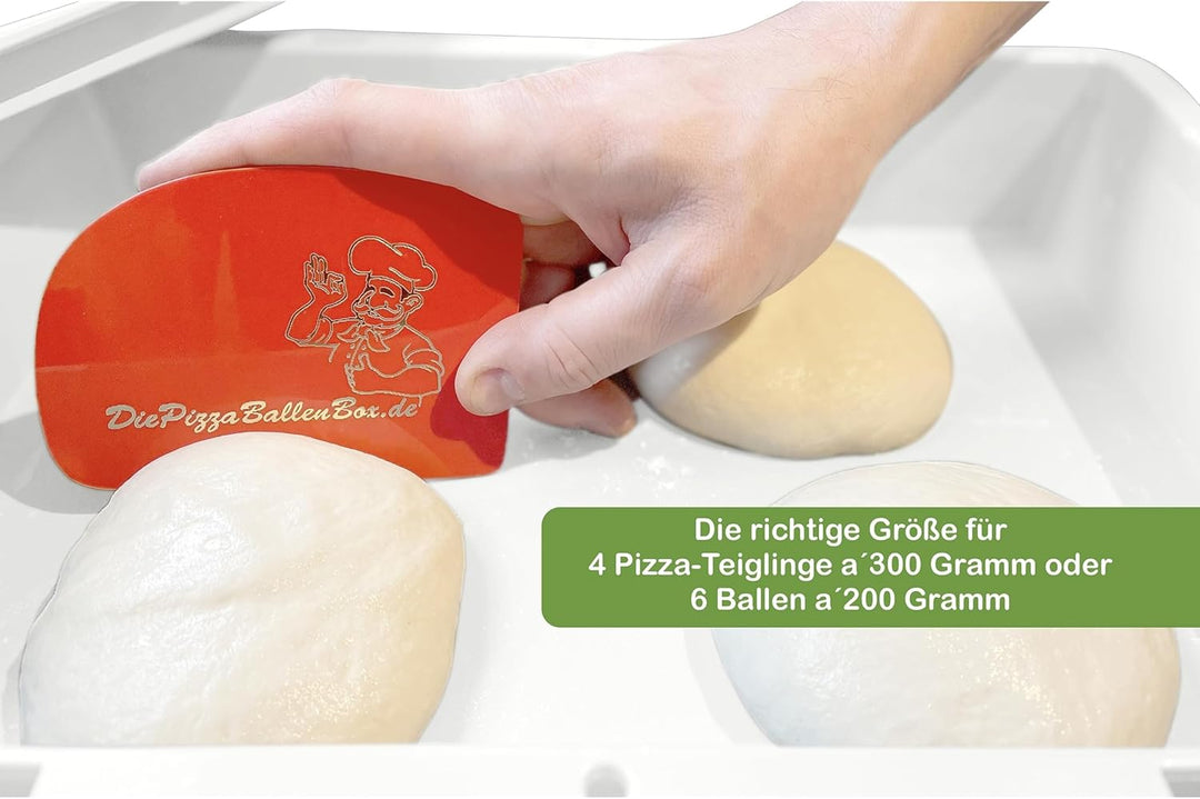 RoyalFay® Pizzaballenbox weiss 30 x 40 x 8 cm (1 Box mit 1 Deckel) für Pizzateig Sauerteig Brotteig