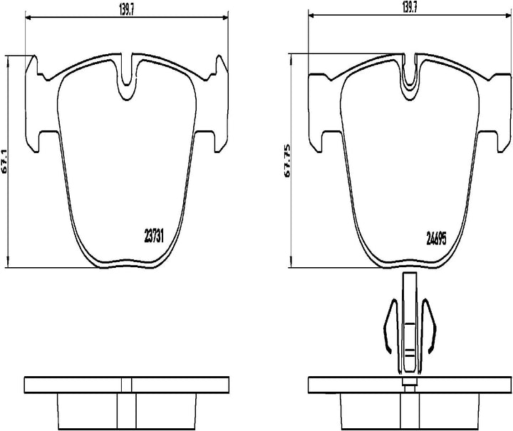 Brembo P 06 053 Bremsbelagsatz, Scheibenbremse - (4-teilig)