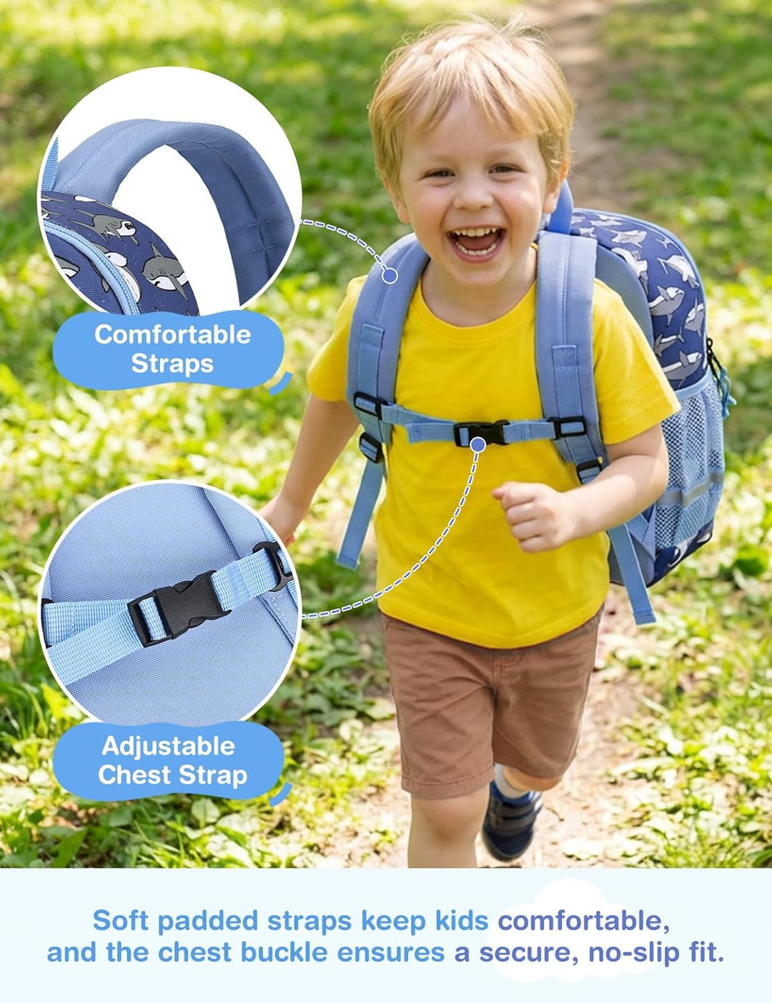VX VONXURY Kinderrucksack 12L | 3-8 Jahre Jungen Mädchen | Vorschule Kindergarten Bookbag mit Brustg
