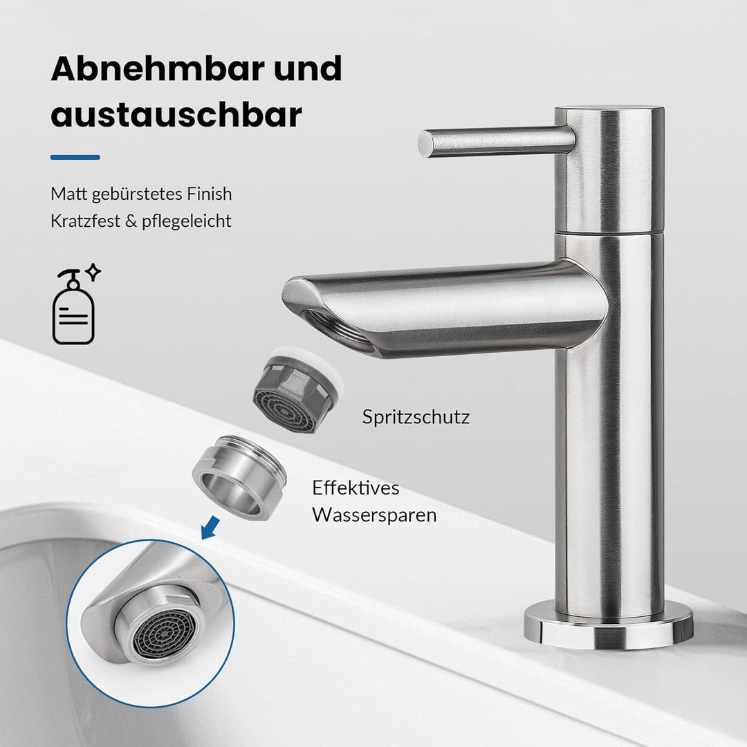 Ibergrif M18103 Kaltwasser-Waschtischbatterie, Einhand-Waschtischbatterie für Aussenbereich, Gäste-W