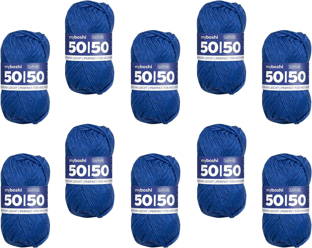 myboshi 50/50-Ganzjahres-Wolle aus Baum- und Merinowolle, für Oberbekleidung geeignet, Mulesing-frei