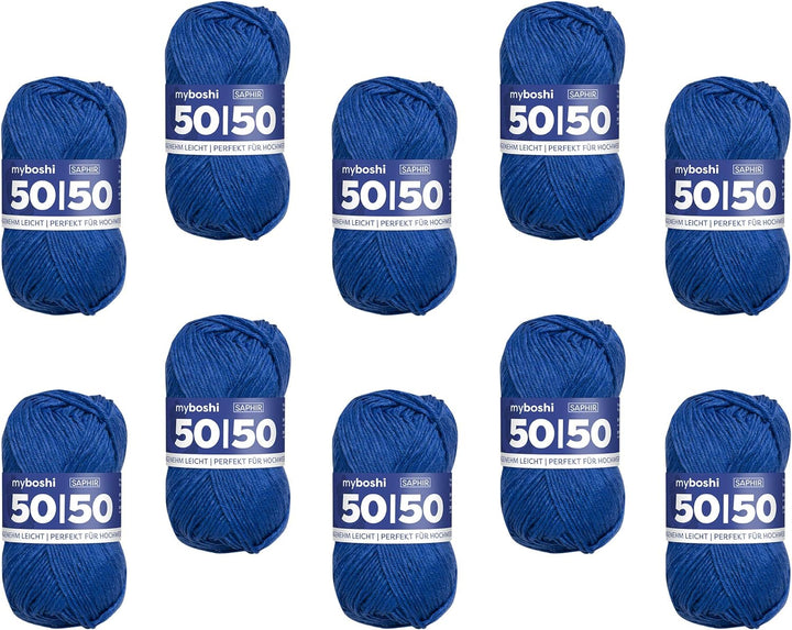 myboshi 50/50-Ganzjahres-Wolle aus Baum- und Merinowolle, für Oberbekleidung geeignet, Mulesing-frei