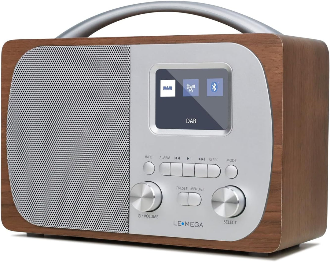 LEMEGA DR5 Tragbares DAB/DAB+ Digitalradio,Radio Holz mit Bluetooth 5.3,UKW-Radio für die Küche oder