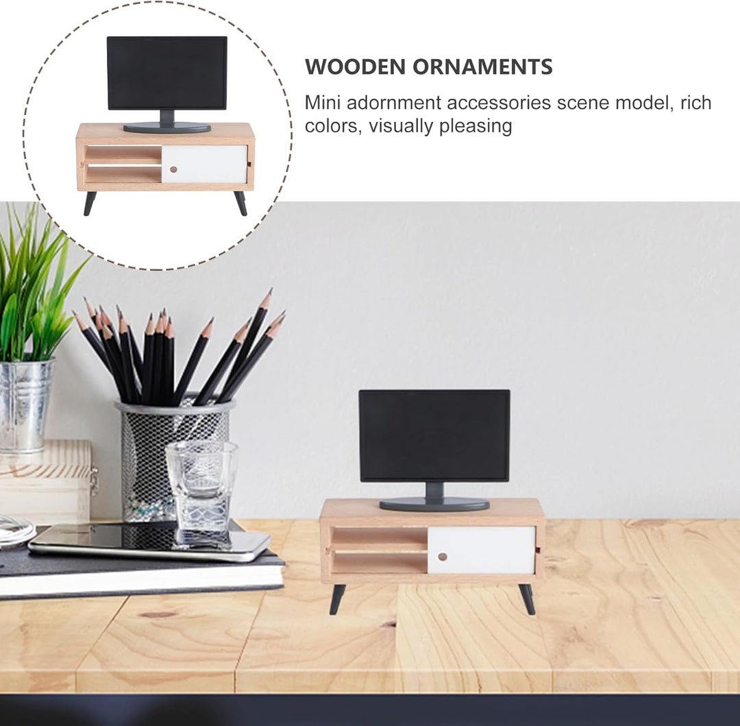 TOYANDONA 1:12 Puppenhaus-Fernseher – Puppenhaus-miniaturmöbel mit Fernsehschrank, Miniaturmöbel-zub