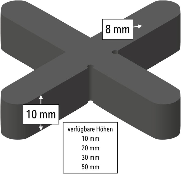 100 Stück GalaPower Fugenkreuze für 8 mm Fugen, 10 mm