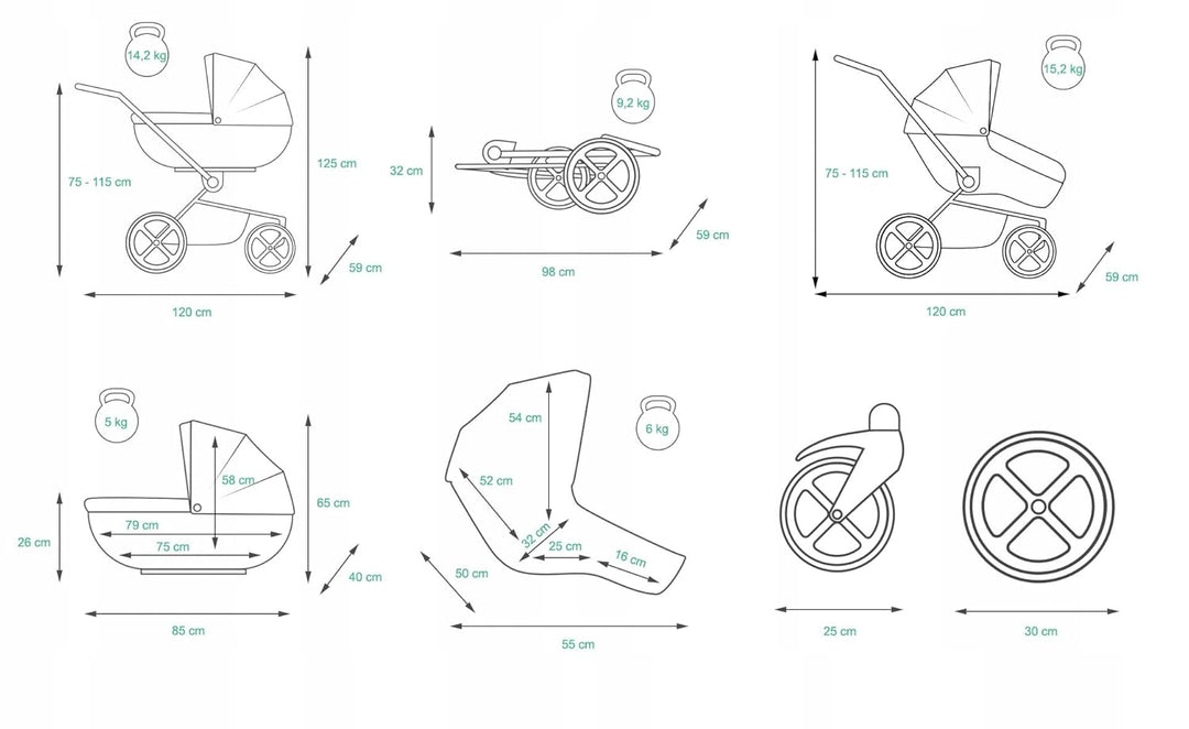 BabyLux® Kinderwagen Set 4 in 1 - Gold Lux - incl. Babywanne, Buggy Sportsitz, Auto-Babyschale, ISOF