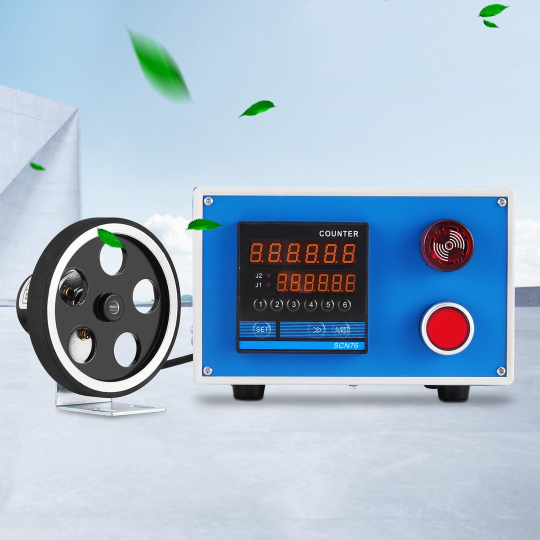 Digital Längenzähler Meterzähler mit Rotary Encoder Radrolle 0-999999 Längenmesser Zähler