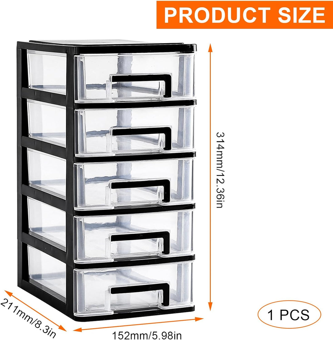 Schubladenschrank Kunststoff Büro, Datei Schrank Schublade, 5 Tier Aufbewahrungsbox mit Schubladenbo