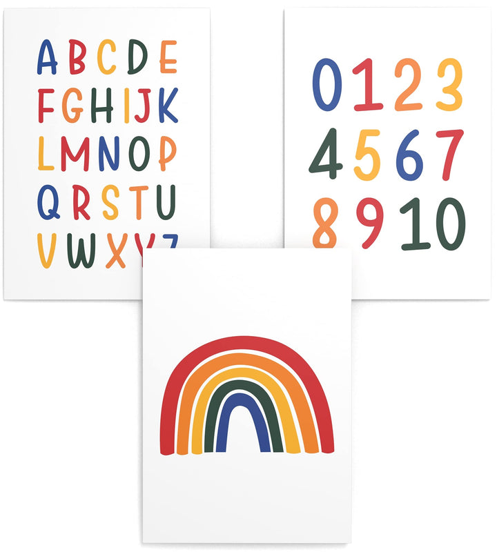 Papierschmiede® Kinderposter 3er Set Lernposter, 40x60 cm Wanddeko, Geschenk für Mädchen &amp; Jungen Ki