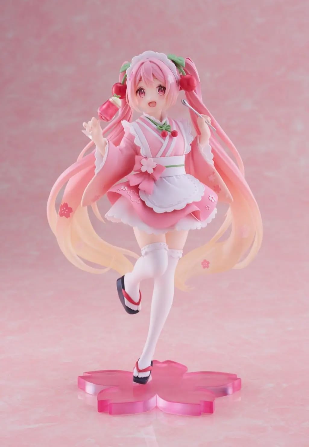 Taito Hatsune Miku Statuette PVC Newley Written Sakura Miku Japanese Cafe Ver. 18 cm