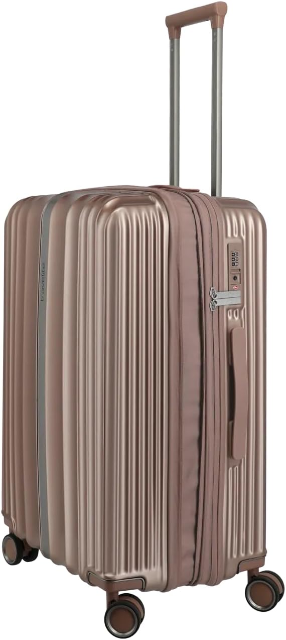 Travelite Koffer Paros 3 Hartschalen Reisekoffer S M L, TSA-Schloss, Dehnfalte, leise Doppelrollen –