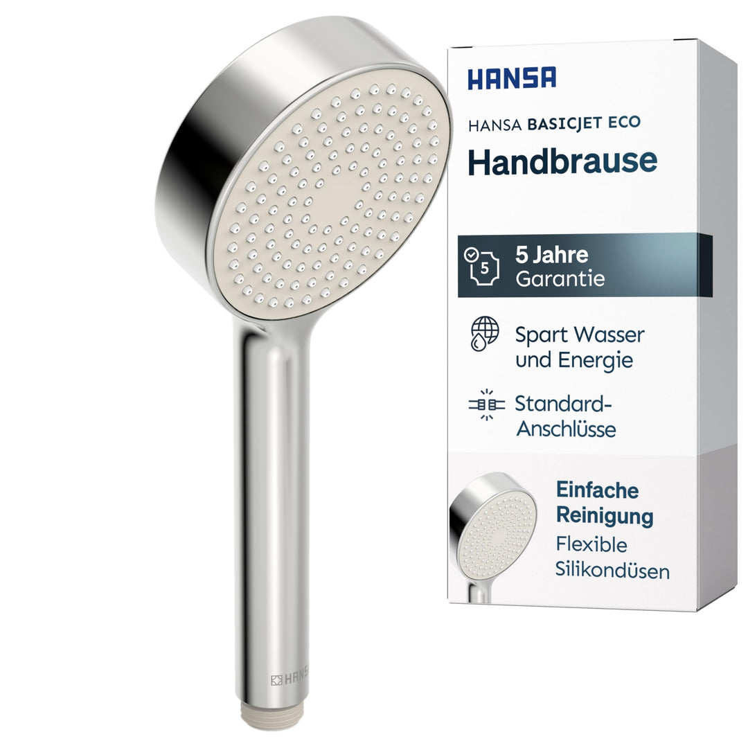 HANSA BASICJET ECO Duschkopf einstrahlig I Handbrause Dusche | Wassersparend mit EcoFlow-Funktion (9