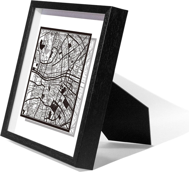O3 DESIGN STUDIO - Marco de Papel para mapas, 22,8 x 22,8 cm, en Caja de Regalo, Fondo, autocambiant