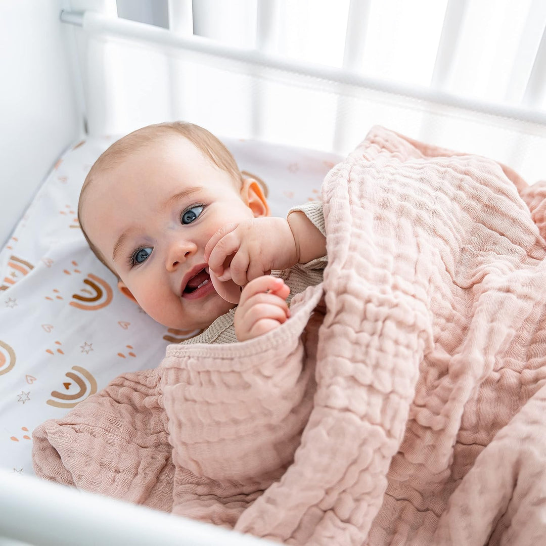 Comfy Cubs Baby-Musselin-Decke, Wickeldecke für Neugeborene, Kleinkinder, grosser Bezug, 101,6 x 101