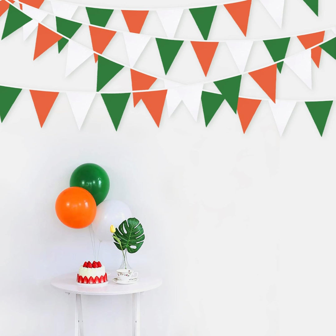 10 m St. Patrick's Day Festival Grün Orange Weiss Wimpel Girlande Dekoration Party Stoff Bunting Dre